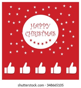 Santa approved thumbs up Christmas decorative template Design