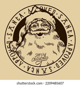 Santa approved vintage rubber stamp