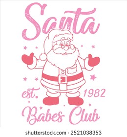 SANTA BABES CLUB  CHRISTMAS T-SHIRT DESIGN