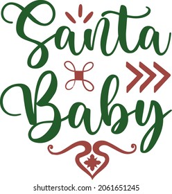 Santa Baby SVG Design | Typography, Silhouette, Christmas SVG Cut Files