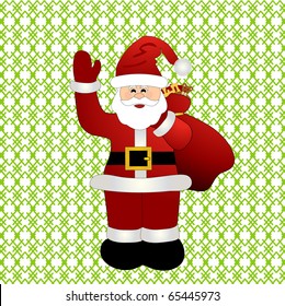 santa with background pattern