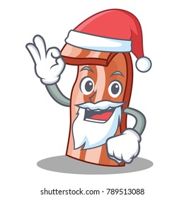 Santa bacon mascot cartoon style