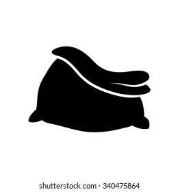 Santa bag, Christmas empty sack icon, symbol, design silhouette. Winter vector illustration isolated on white background.