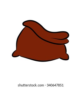 Santa bag, Christmas empty sack icon, symbol, design. Winter vector illustration isolated on white background.