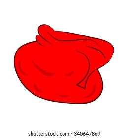 Santa bag, Christmas empty sack icon, symbol, design. Winter vector illustration isolated on white background.