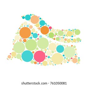 santa bag dotted design isolated on whhite background
