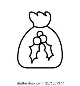 santa bag editable stroke icon, Smart stroke icon