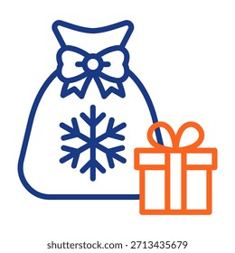 Santa Bag Icon Color Vector Illustration