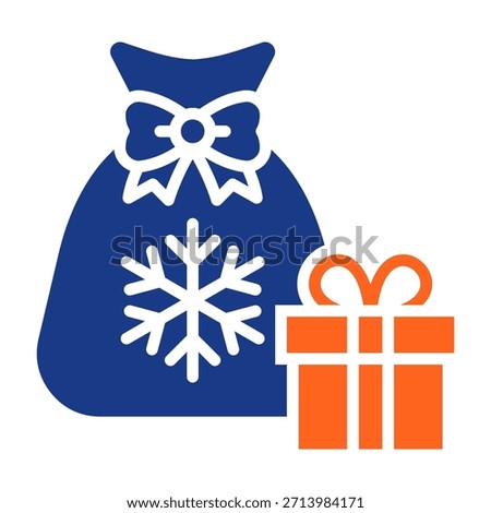 Santa Bag Icon Fill Vector Illustration