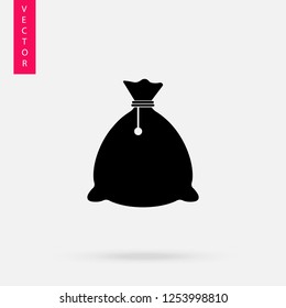 Santa bag icon, logo on white background