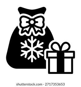 Ilustração de vetor misto do ícone do Santa Bag