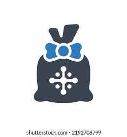 Icono de saco Santa (ilustración vectorial simple)
