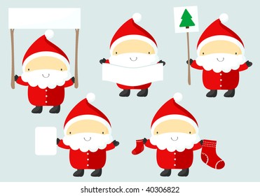 Santa with banners