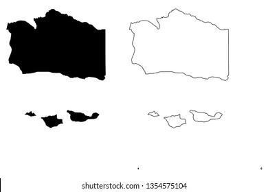 Santa Barbara County, California (Counties in California, United States of America,USA, U.S., US) map vector illustration, scribble sketch Santa Maria-Santa Barbara, CA map