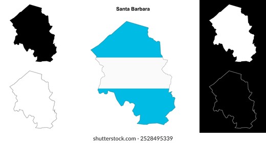 Conjunto de mapas de Santa Barbara department outline