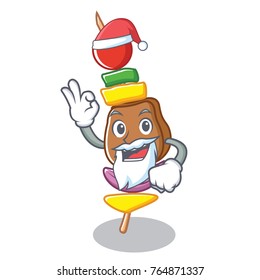 Santa barbecue character cartoon style