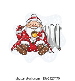 Santa is basking in tea at the battery