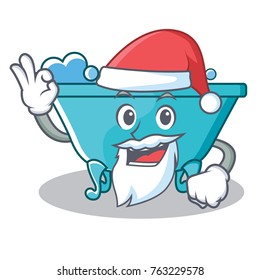 Santa bathtub character cartoon style