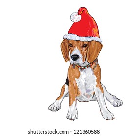  Santa Beagle wish you Merry Christmas and Happy New Year.