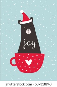Santa bear in a cup