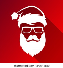 santa beard glasses vector cool hipster christmas sunglass silhouette icon vector hippie santa claus vogue contour with warm beard and glasses santa beard glasses vector cool hipster christmas sunglas