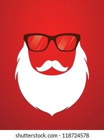 Santa Beard And Glasses.Vector Illustration