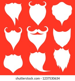 Santa beard icon isolated on red background. Vector illustration. EPS10