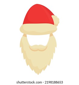 Santa beard mask icon cartoon vector. Elf holiday. Face head