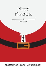 santa beard, merry christmas gretting text for holiday card