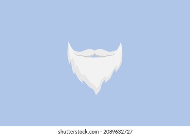 Santa Beard and Mustache Flat Illustration