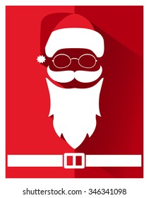 santa beard mustache and hat red