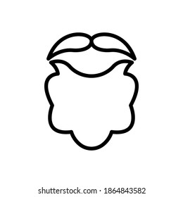 Santa-Bart-Schnurbart-Symbol-Design Vektorgrafik-Vorlage