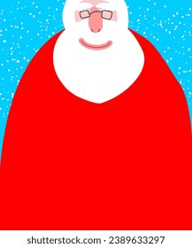 Weihnachtsbart-Postkarte. Hintergrundposter zu Weihnachten. Der Weihnachtsmann ist Platz für Text. Neujahr-Illustration