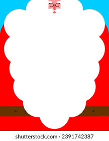 Postal de barba de Santa. Afiche de fondo para Navidad. Papá Noel para el texto. Ilustración de Año Nuevo