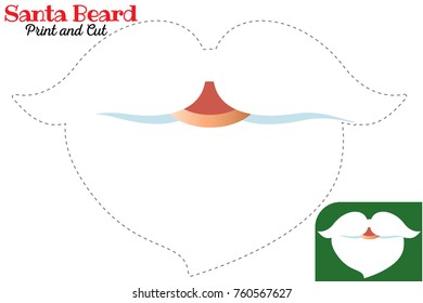 Santa Beard Print and Cut Out Party Photo Booth Prop