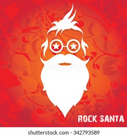 Santa beard vector .Christmas hipster poster for party or greeting card. . Santa Hipster Claus. vector merry christmas art design. 