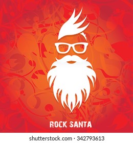Santa beard vector .Christmas hipster poster for party or greeting card. . Santa Hipster Claus. vector merry christmas art design. 