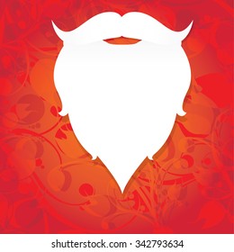 Santa beard vector .Christmas hipster poster for party or greeting card. . Santa Hipster Claus. vector merry christmas art design. 