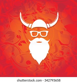 Santa beard vector .Christmas hipster poster for party or greeting card. . Santa Hipster Claus. vector merry christmas art design. 