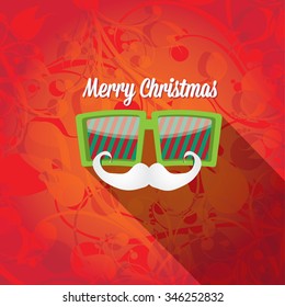 Santa beard vector .Christmas hipster poster for party or greeting card . Santa Hipster Claus. vector merry christmas art design.