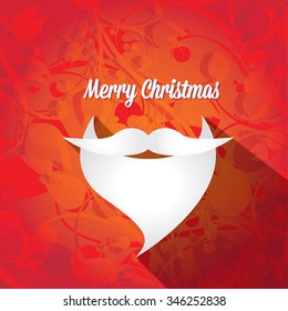 Santa beard vector .Christmas hipster poster for party or greeting card . Santa Hipster Claus. vector merry christmas art design.
