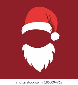 Santa Beard vector illustration.For Christmas cards, banners, tags and labels