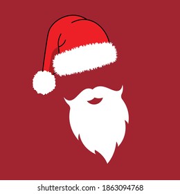 Ilustración vectorial de Santa Beard.Para tarjetas de Navidad, banderas, etiquetas y etiquetas