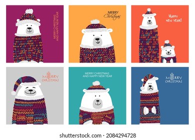 Santa bears family, Cards for your design
