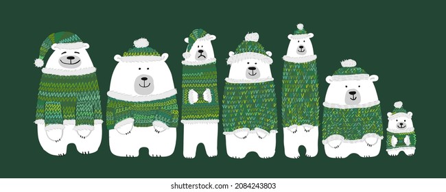 Santa bears family, sketch for your design