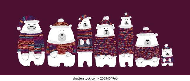 Santa bears family, sketch for your design