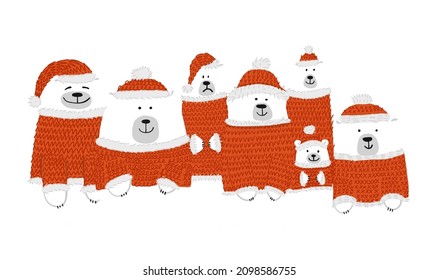 Santa bears family, sketch for your design