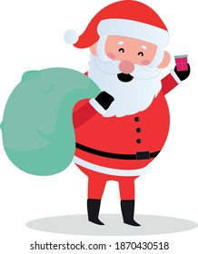 Santa es una hermosa y atractiva ilustración. Feliz Papá Noel se usa para crear tarjetas de navidad, maquetas navideñas, artesanías, tazas, tarjetas, camisetas, pegatinas digitales y de impresiones. Co