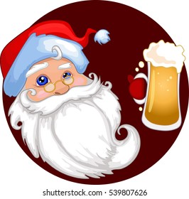 santa with beer