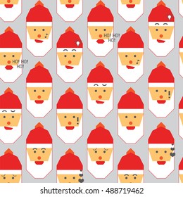 Santa big emotion set background seamless texture